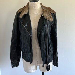 Phillip Lim leather fur jacket